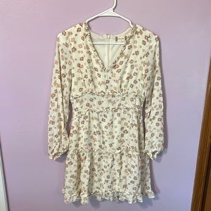 Altar’d State Floral Long sleeve Babydoll Style Dress